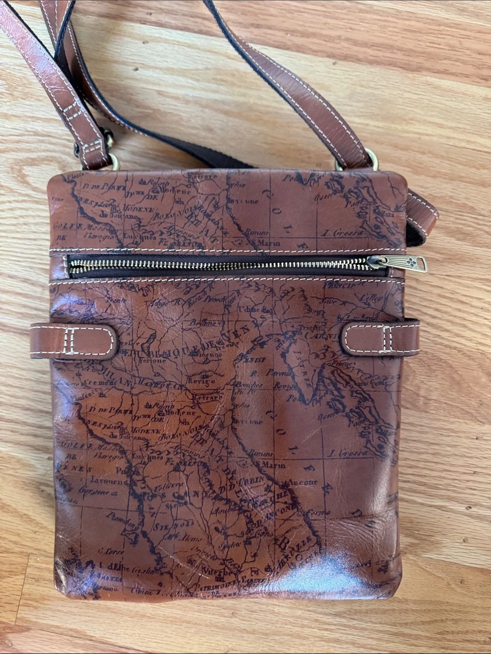 Patricia Nash Leather Crossbody Travel Bag in Brown